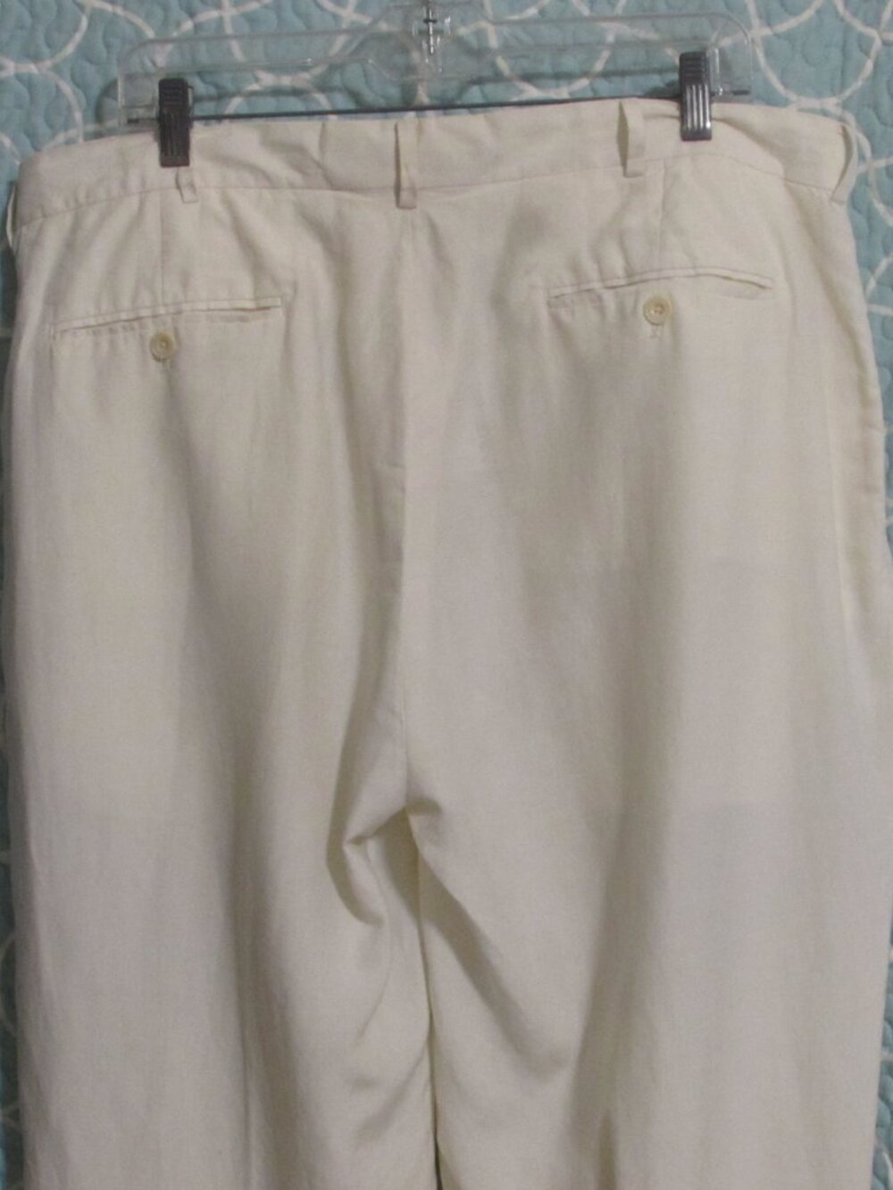 Mens POLO by RL Ivory Cream Linen Silk Blend Dress Pants 38 X 32 ORIG $129 - Picture 4 of 4